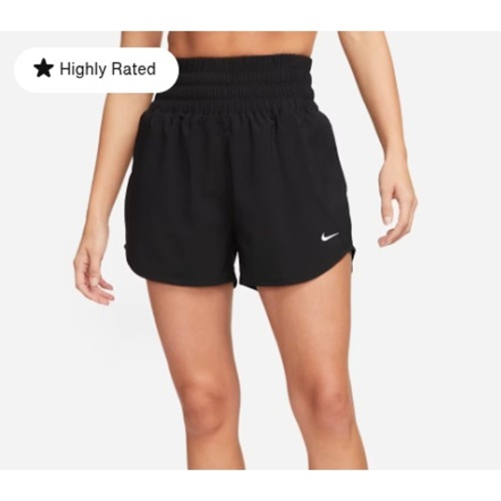 Nike One Womens High-Rise 3 Inch Brief-Lined Training Shorts Black DX6642-010 S